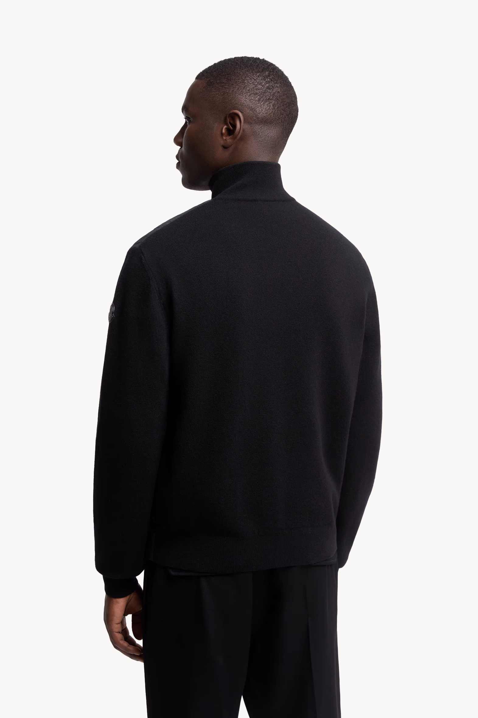 Padded Wool & Cashmere Zip-Up Cardigan Men Black Moncler 5